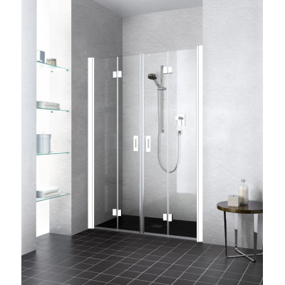 Dveře zalamovací Kermi Liga LI2T4 120X185CM BÍLÁ/ČIRÉ