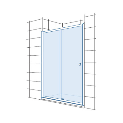 Dveře posuvné 2-dílné Jika Ponta L2-E 170X195CM STŘÍBRNÁ/TRANSPARENT