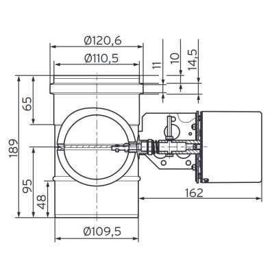Klapka elektrická odkouření Vaillant ZPĚTNÁ 110MM