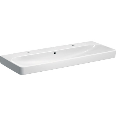 Umyvadlo 2 otvory Geberit Smyle Square 120X48CM BÍLÁ