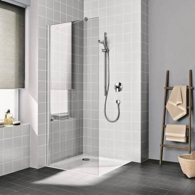 Kout sprchový Plano Davos Plus Walk-in 90X200CM STŘÍBRNÁ/SKLO+ÚPR