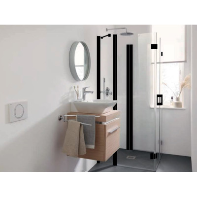 U-Kabina zalamovací Kermi LIF2U 93X93X200CM ČERNÁ/ČIRÉ+KC