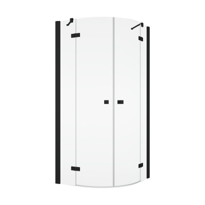 Kout křídlový Ronal Annea 1/4-kruh R500 80-120X200CM ČERNÁ MATNÁ/ČIRÉ
