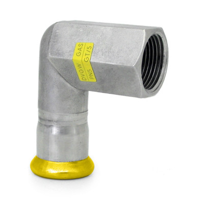 Koleno přechod. 90° Press Gas Ivar IVN30 PR.28MM X1˝ VNITŘNÍ NEREZ/HNBR