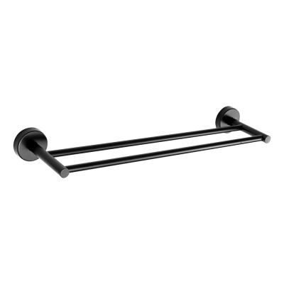 Držák ručníků dvojitý Sanela SLZD 10N 500X115X55MM NEREZ/ČERNÝ MAT