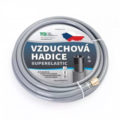 Hadice vzduchová s rychlospojkami Tubi SUPERELASTIC 9X15MM L=10M ŠEDÁ