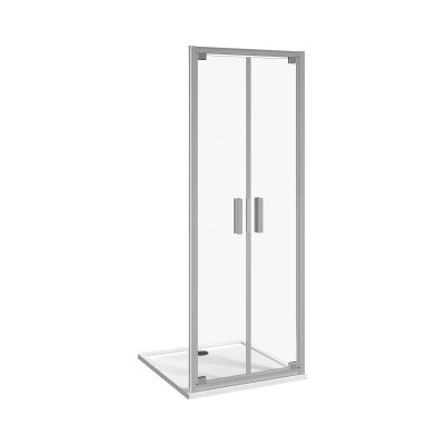 Dveře pivotové 2-dílné Jika Nion 80X195CM STŘÍBRNÁ/TRANSPARENT
