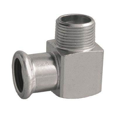 Oblouk 90°vnější závit Press Ivar IVC31 18X3/4˝ UHLÍKOVÁ POZINK.OCEL(20)