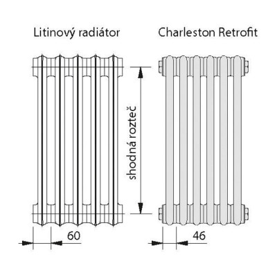 Radiátor Zehnder Charleston Retrofit 26 ČL.4057 RAL 9016