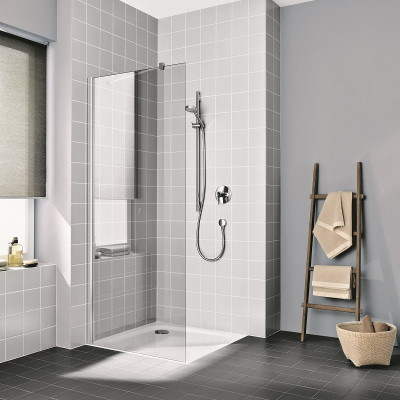 Kout sprchový Plano Davos Plus Walk-in 100X200CM STŘÍBRNÁ/SKLO+ÚPR