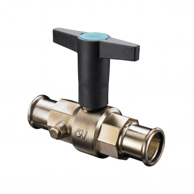 Kohout kulový Oventrop Optibal TW pitná PRESS DN50 54MM VYPOUŠTĚNÍ BRONZ
