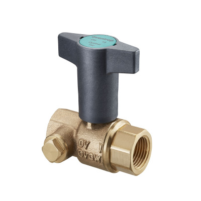 Kohout kulový Oventrop Optibal TW pitná DN40 RP6/4˝ VYPOUŠTĚNÍ BRONZ