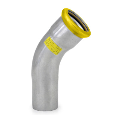 Oblouk 45° Press Gas Ivar IVN23 zásuvný KONEC PR.22MM NEREZ/HNBR