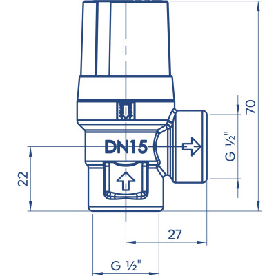 Ventil pojistný Duco pro topení 1/2˝X1/2˝ 2.5BAR 691515.25