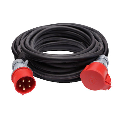 Přívod-spojka prodlužovací Solight 400V 25M,32A,ČERNÁ,H05RR-F 5G 2,5MM2