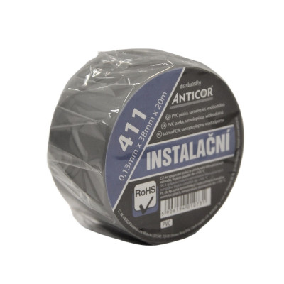 Páska PVC 411 Mirelon 38MMX20M TL0,15MM ŠEDÁ