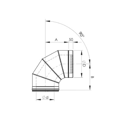 Odkouření Almeva koleno 90° DW25/80