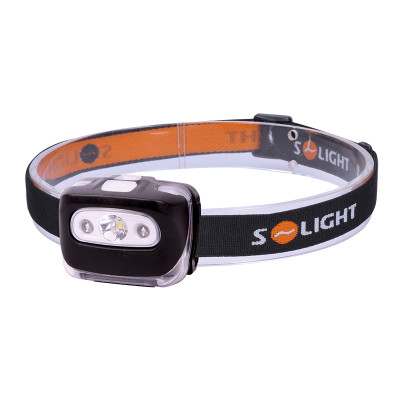 LED svítilna čelová Solight 3W + ČERVENÉ SVĚTLO, 3X AAA