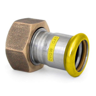Šroubení připojov.Press Gas Ivar IVN60 PLOCHÉ TĚSNĚNÍ 5/4˝X28MM NEREZ