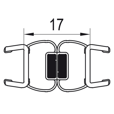 Těsnění svislé magnetické 180° Ronal Pur PRO 8MM SKLA. SET 10 PÁRŮ